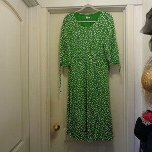 DARLING IN DOTS GREEN & WHITE MAXI ROMANTIC TIERED DRESS BY THE GET M